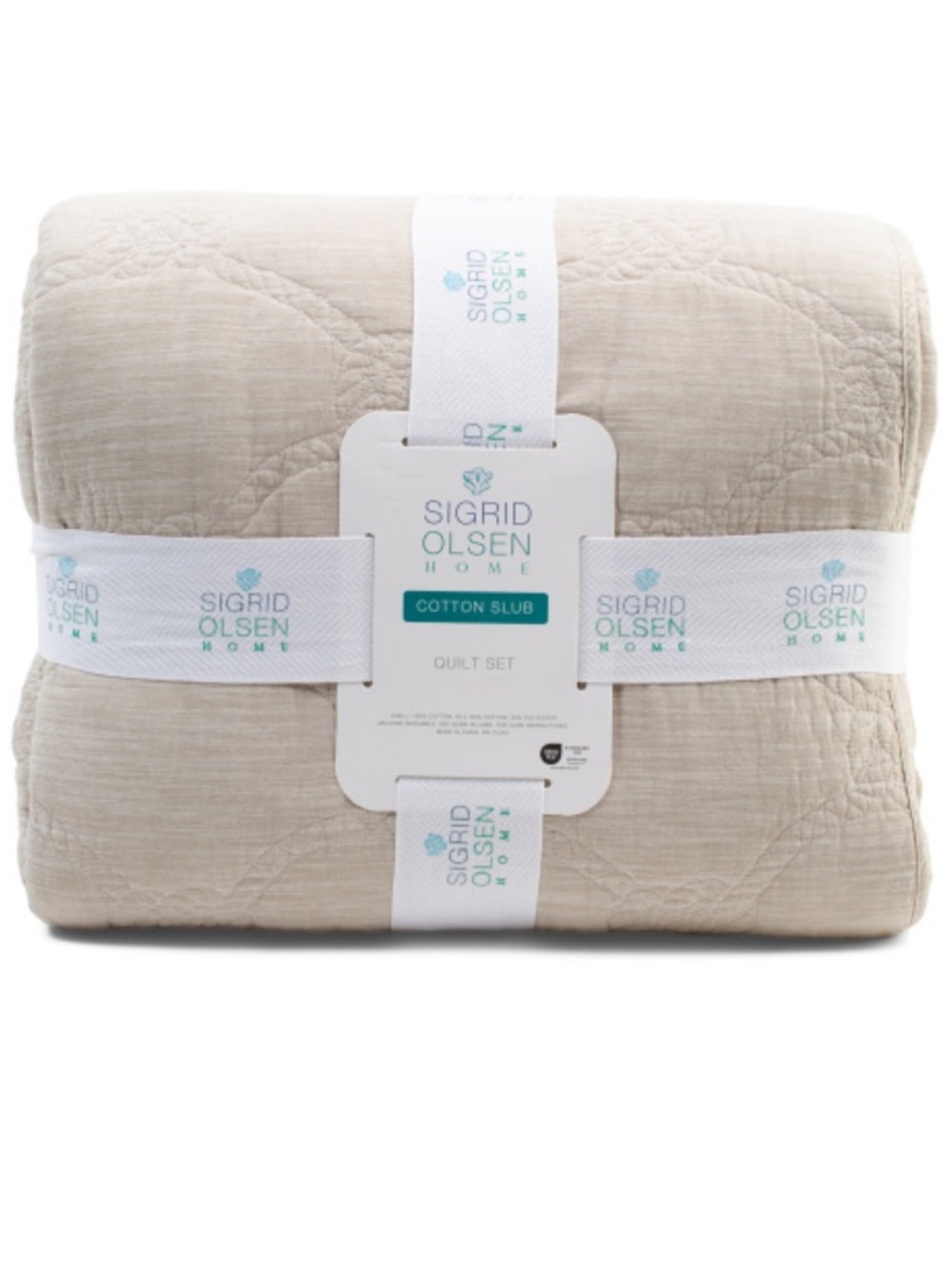 Sigrid Olsen Neutral Cotton Slub Quilt - Light Beige